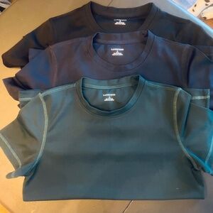 LOT of 3 Sz Small Lands End Moisture Wicking Active T-shirt